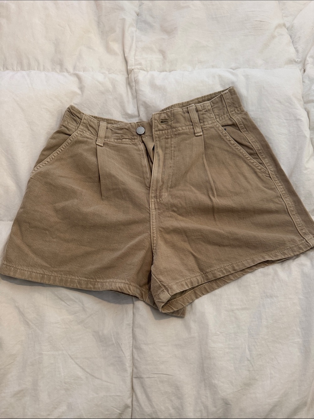 Universal Thread Tan High-Waist Pleated Shorts